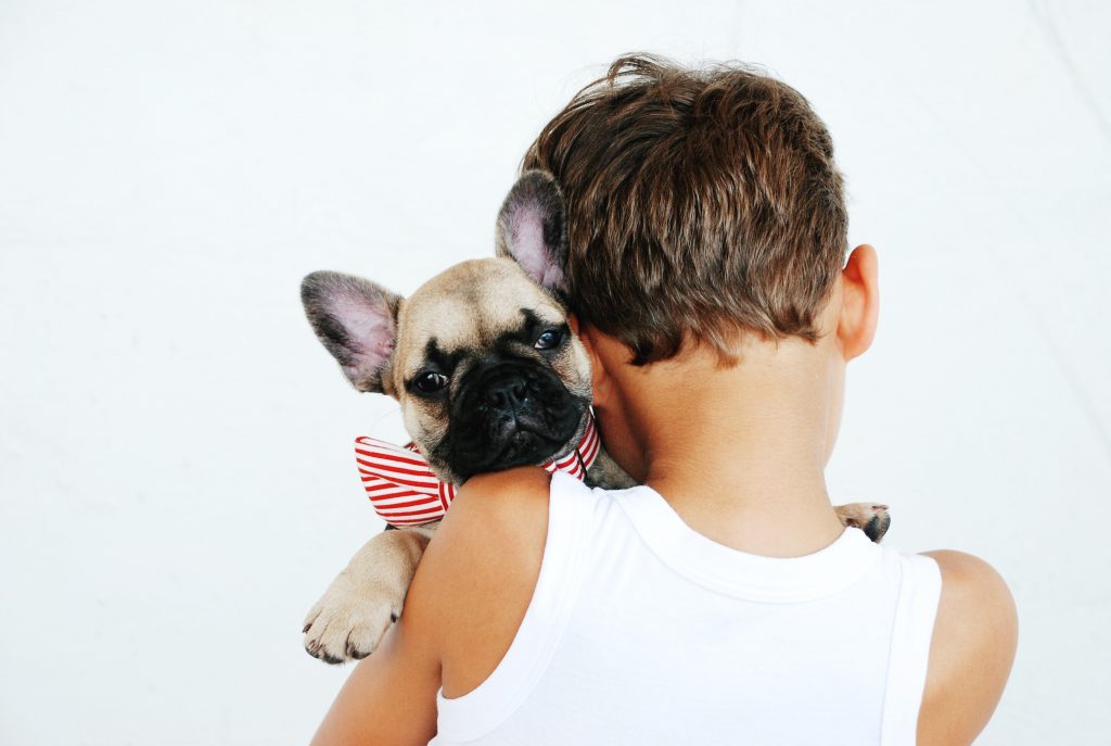 Un petit garçon et son chien